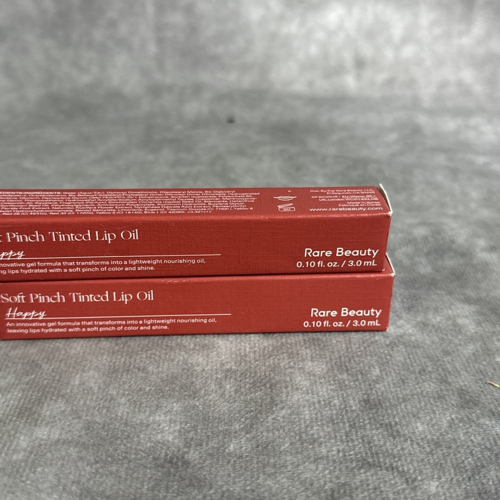 2 Rare Beauty Soft Pinch Tinted Lip Oil HAPPY Full Size, .10 Fl Oz / 3 ml NIB - Picture 2 of 5